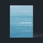 Ombre Gradient Dip Dye Ocean Blue Bat Bar Mitzvah Invitation<br><div class="desc">Custom Ombre Gradient Dip Dye Ocean Blue Bat or Bar Mitzvah Invitation</div>