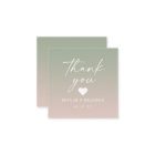 Ombre Gradient Green & Pink Wedding Thank You