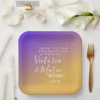 Ombre Gradient Purple Yellow Sunset Wedding