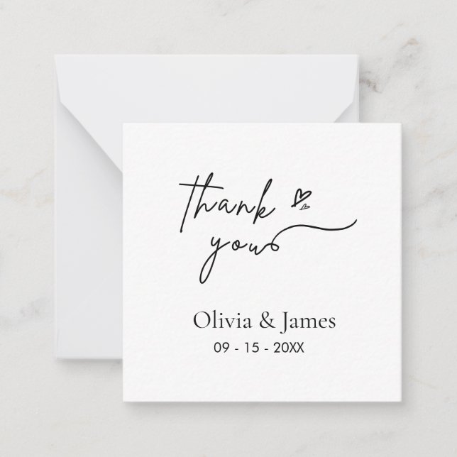 Ombre Gradient Wedding Thank You Note Card (Front)
