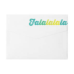 Ombre Green Falalalala Bold Script Modern Holiday Wrap Around Label
