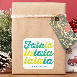 Ombre Green Lime Falalalala Custom Holiday Sticker