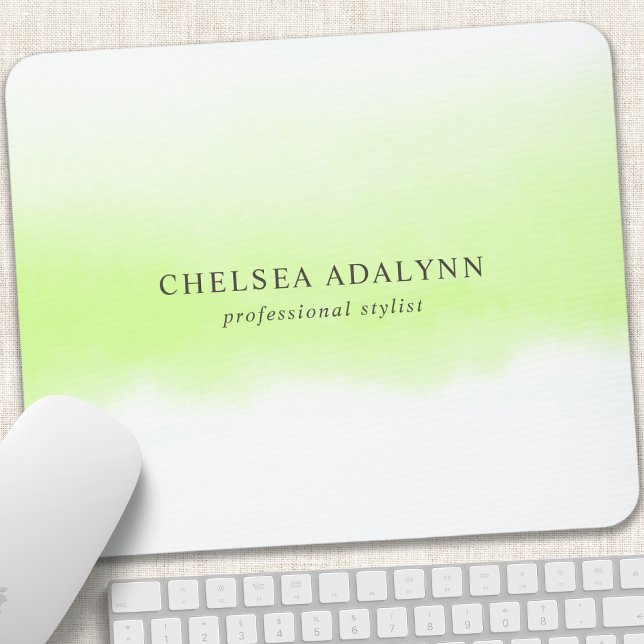 Ombre Green Watercolor Minimalist Business Mouse Pad (Creator Uploaded)