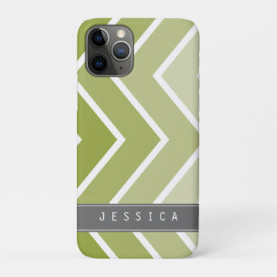 Ombre Green Zig Zag Chevrons Pattern Case-Mate iPhone Case