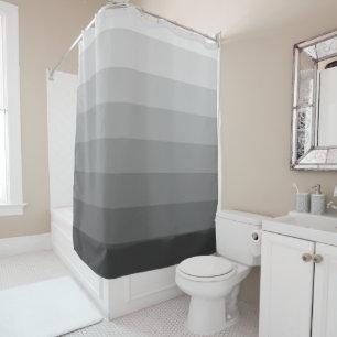Ombre Grey Tones Gradient Shower Curtain