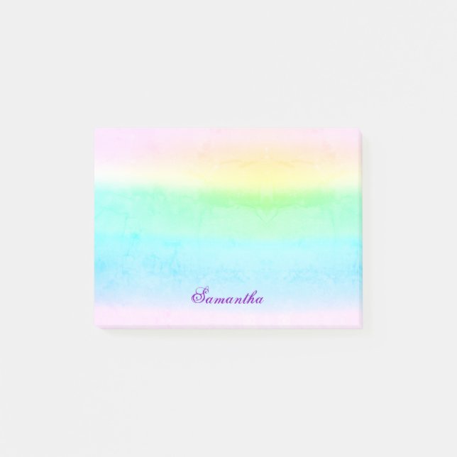 Ombre Grunge Pastel Green Post-It Notes (Front)