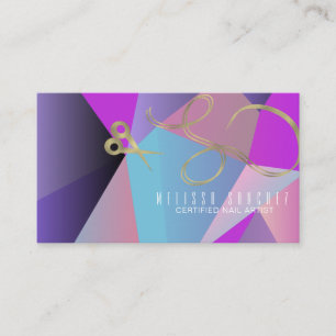 Ombré Hair Shears Faux Gold Salon Beauty Business Card