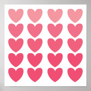 Ombre Hearts Poster