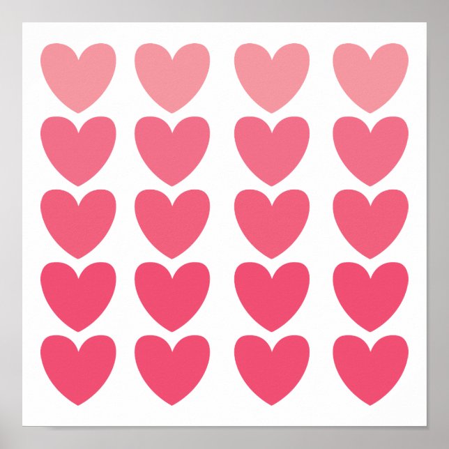 Ombre Hearts Poster (Front)