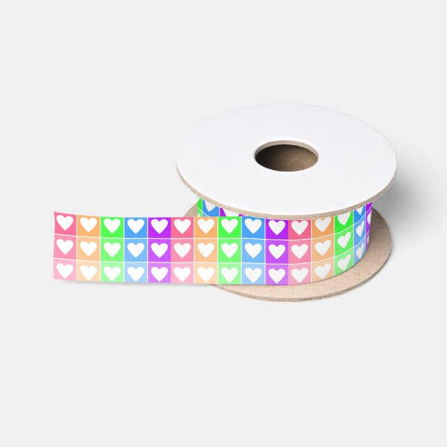 Ombre Hearts Satin Ribbon (Spool)
