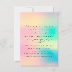 Ombre Holographic Pastel Bridal Sweet 16th Invitation