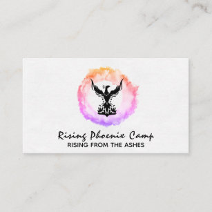 *~* Ombre Hot Pink Ring of Fire Black Phoenix Business Card