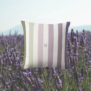 Ombre Lavender Field Strip & Personalised Monogram Cushion