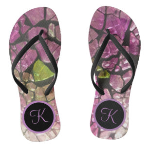 Ombre Lavender Mosaic Monogram Jandals