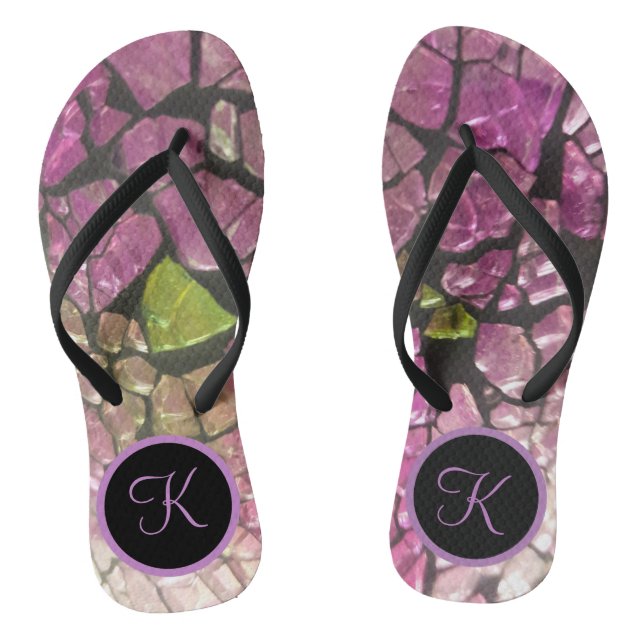 Ombre Lavender Mosaic Monogram Jandals (Footbed)