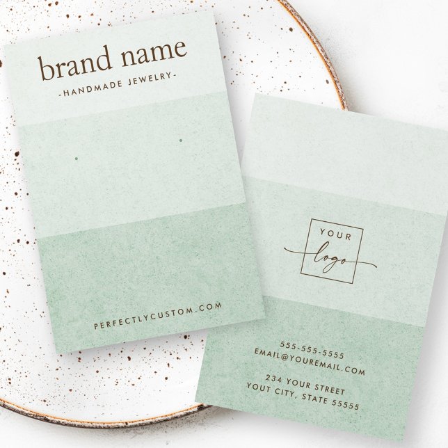 Ombre light green texture earring display card (Ombre light green texture earring display card)