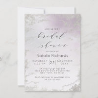 Ombre Light Purple Silver Foil Frost Bridal Shower