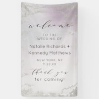 Ombre Light Purple Silver Foil Wedding Welcome