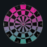 Ombre Magenta Purple Teal And Black Dartboard<br><div class="desc">Ombre Magenta Purple Teal And Black Dart Board</div>