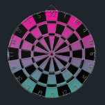 Ombre Magenta Purple Teal And Black Dartboard<br><div class="desc">Ombre Magenta Purple Teal And Black Dart Board</div>