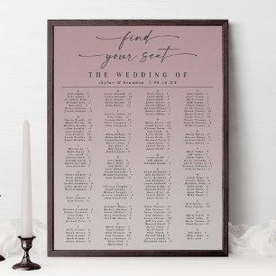 Ombre Mauve Alphabetical Wedding Seating Chart
