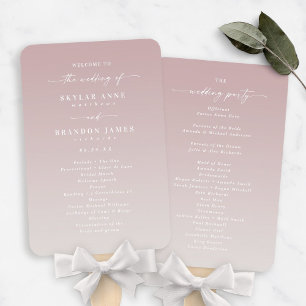 Ombre Mauve & Gardenia Wedding Ceremony Program Hand Fan