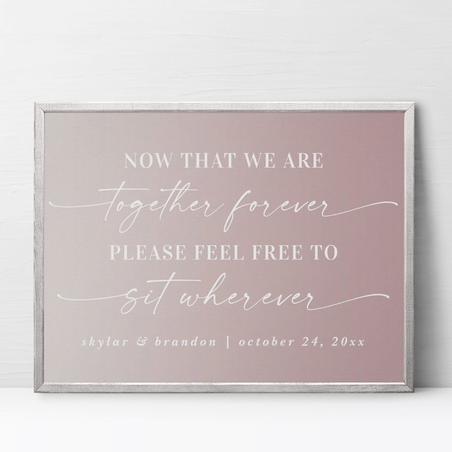Ombre Mauve Seating Wedding Ceremony Sign (Creator Uploaded)