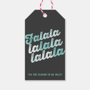 Ombre Mint Falalalala Bold Script Modern Holiday Gift Tags