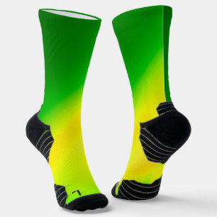 Ombre Moonlight Double Stripe Green Yellow Socks