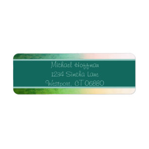 Ombre Multi Teal Return Address Label