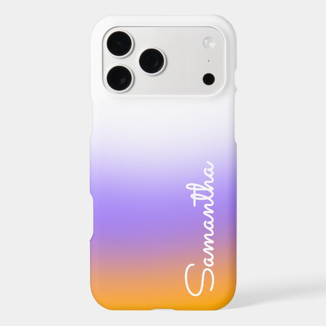Ombre Orange Blue White Girly Personalised Name (Back)