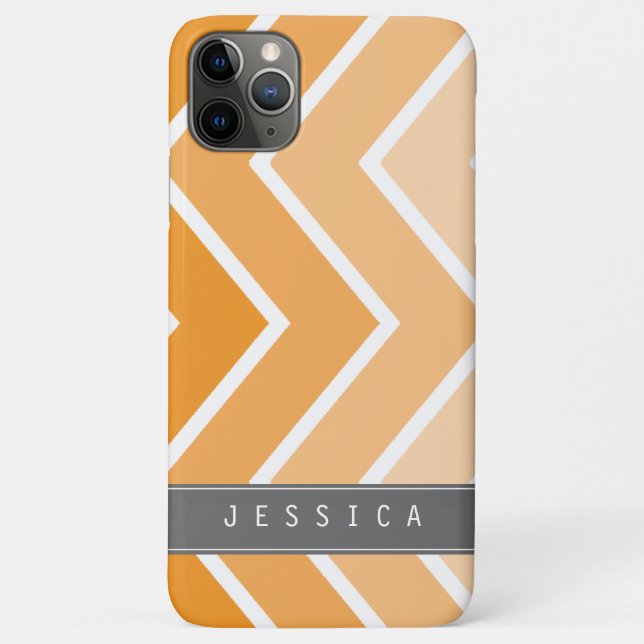Ombre Orange Zig Zag Chevrons Pattern Case-Mate iPhone Case (Back)