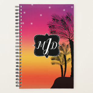Ombre Palm Tree with Stars Colourful Planner