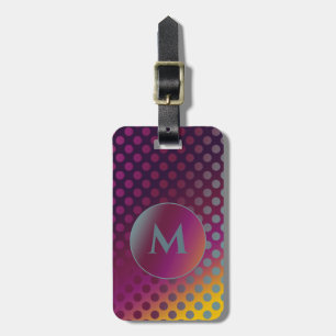 Ombre Passion Fruit Polka Dots, Monogram Luggage Tag