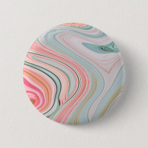 ombre pastel mint coral pink marble swirls 6 cm round badge