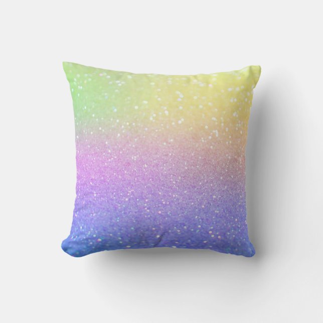 Ombre Pastel Sparkling Glitter Cushion (Front)