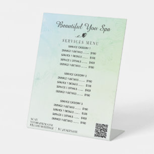 *~* Ombre Patel Mint Yellow Table Pedestal Sign