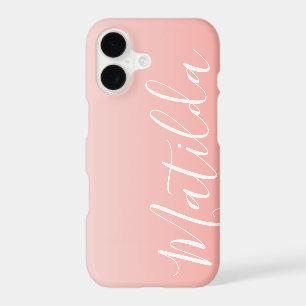 Ombre Peach Pink Plain Personalised Name