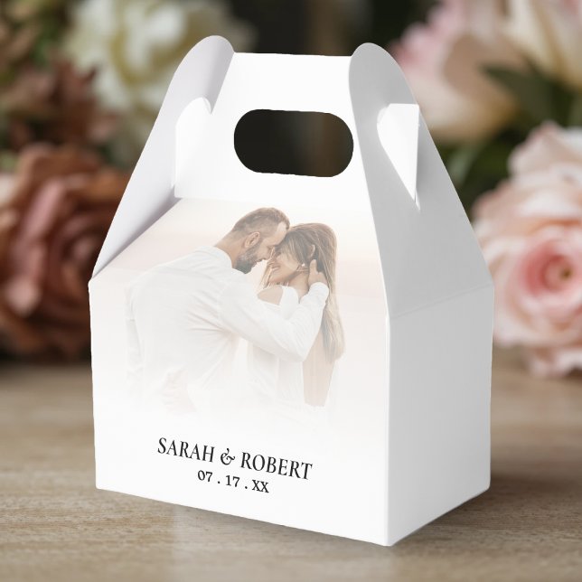 Ombre Photo Simple White Wedding Favour Box (Creator Uploaded)