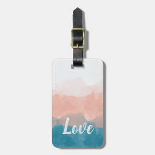 Ombre Pink and Blue Love Graceful Gradient Luggage Tag