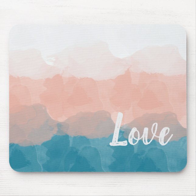 Ombre Pink and Blue Love Graceful Gradient Mouse Pad (Front)
