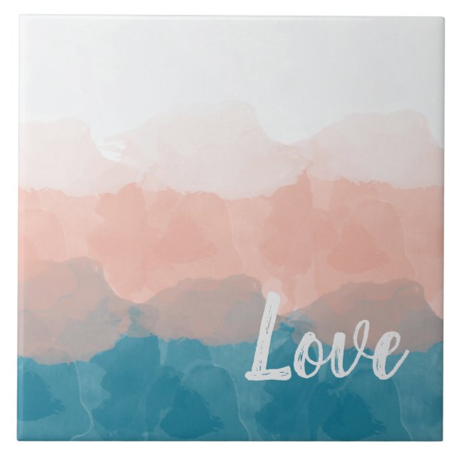 Ombre Pink and Blue Love Graceful Gradient Tile (Front)