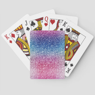 Ombre Pink Blue Glitter Wrapping Paper Playing Cards