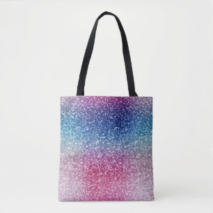Ombre Pink Blue Glitter Wrapping Paper Tote Bag