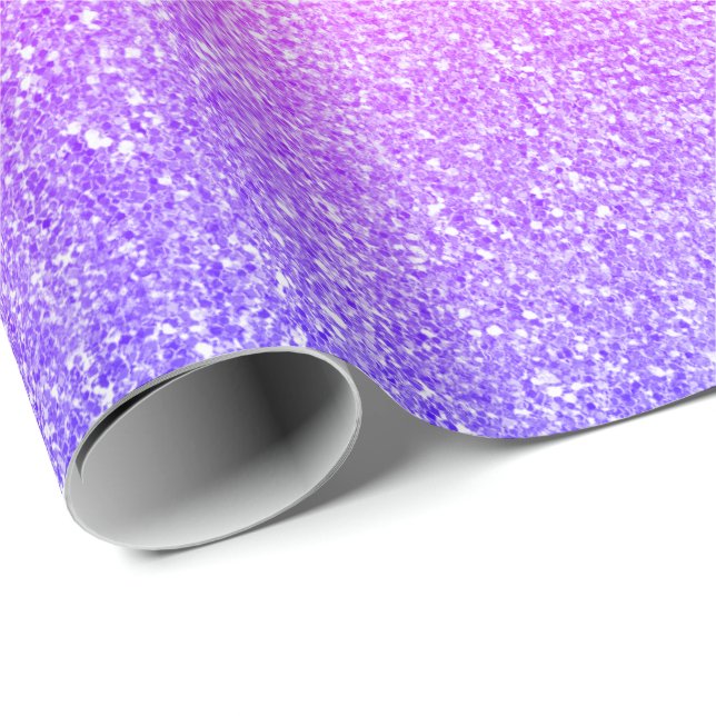 Ombre Pink Glitter Shiny Glass Vip Rainbow Purple Wrapping Paper (Roll Corner)