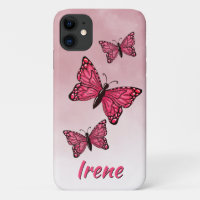Ombre Pink Monarch Butterflies iPhone / iPad case