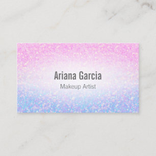 Ombre Pink Purple Glitter Iridescent Business Card