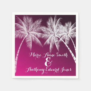 OMBRÉ PINK TROPICAL PALMS NAPKIN