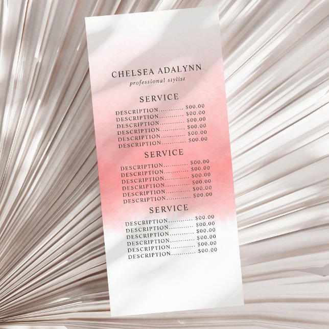 Ombre Pink Watercolor Minimalist Rack Card (Creator Uploaded)