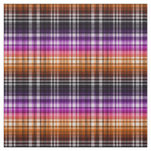 Ombre Plaid in Pumpkin Orange and Midnight Purple Fabric